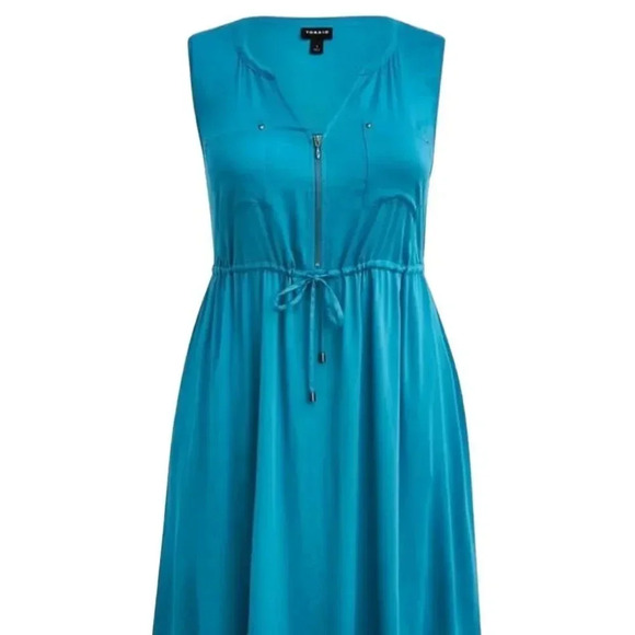 Torrid zip front challis teal dress size 2-2X/18-20 - Picture 9 of 16